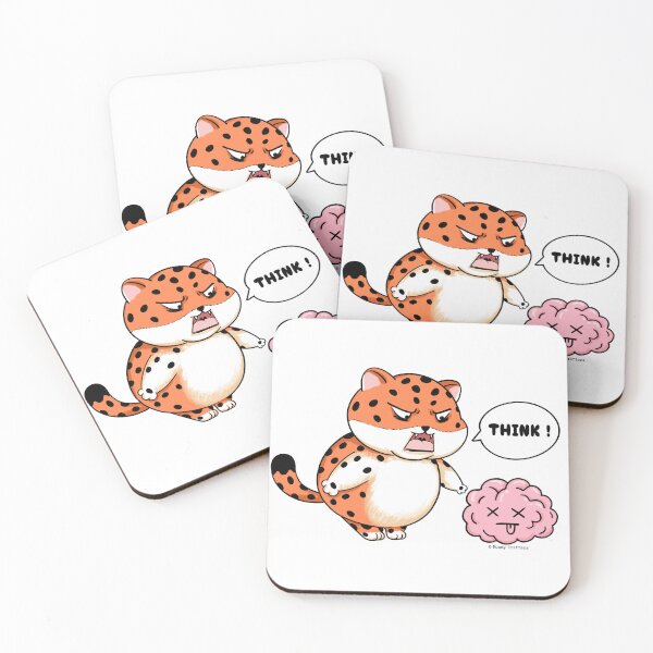 Item preview, Angry Chubby Leopard Think Hard Brain Meme designed and sold by Moody Critters.
