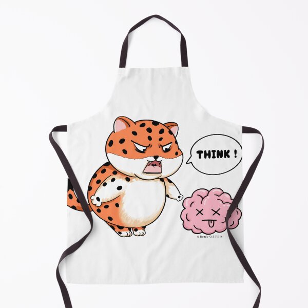 Item preview, Angry Chubby Leopard Think Hard Brain Meme designed and sold by Moody Critters.