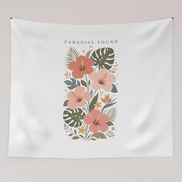 Item preview, Paradise Found Tropical Hibiscus Botanical Monstera Vintage designed and sold by Indraokta22.