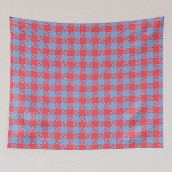 Item preview, Coral Red and Soft Blue Gingham Seamless Pattern Buffalo Check Plaid Background Vector designed and sold by RS4you.