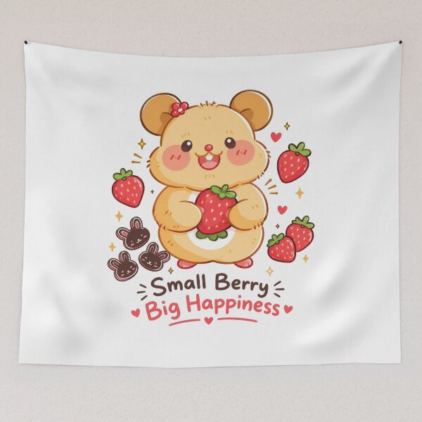 Item preview, Small Berry Big Happiness | Cute Strawberry Kawaii Bear designed and sold by itxelaraStudio.