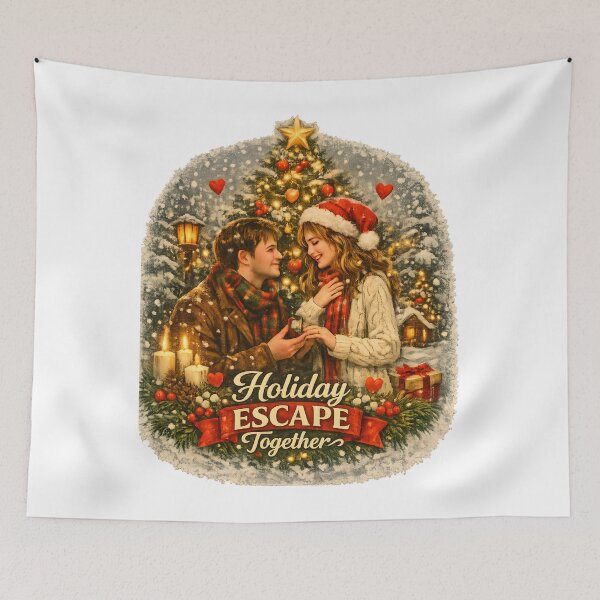 Item preview, Holiday Escape Together Romantic Christmas Couple Holiday Gift designed and sold by LiviuGligoros.