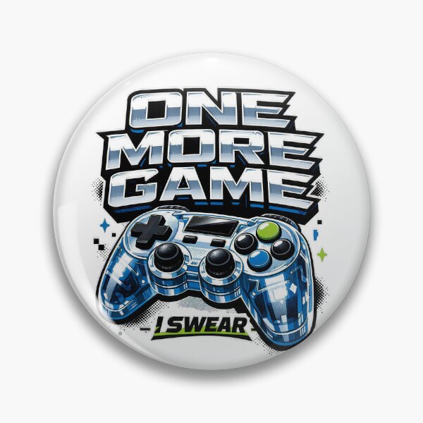 Item preview, One More Game I Swear Gaming Vector T-Shirt Design - Metallic Gamepad Gamer Graphic designed and sold by Rabu10.