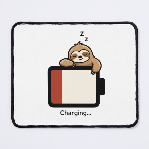 Item preview, Sleeping Sloth Charging Battery - Cute Funny Low Power Sloth designed and sold by Interactive-Art.