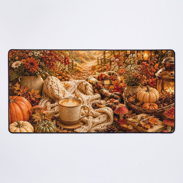 Item preview, Cozy Autumn Pumpkin Coffee designed and sold by Gold&pixels.