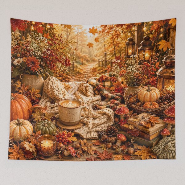 Item preview, Cozy Autumn Pumpkin Coffee designed and sold by Gold&pixels.