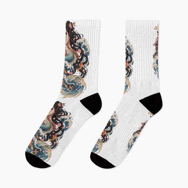 Item preview, The mermaid of the great wave | Japanese Ukiyo-e Fantasy art designed and sold by Substance_life.