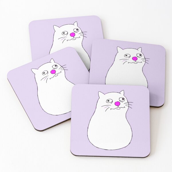 Item preview, Goofy Happy Cat Drawing with Bulging Eyes designed and sold by Pickmash.