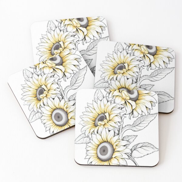 Item preview, Golden Sunflower Botanical Illustration designed and sold by DriftmarkStudio.