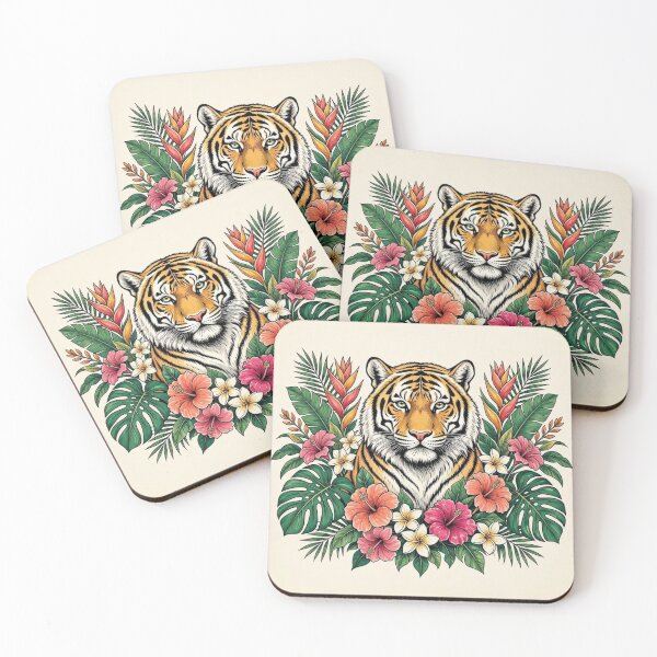 Item preview, Tropical Tiger Roaming Wildly designed and sold by AnyaArtco.