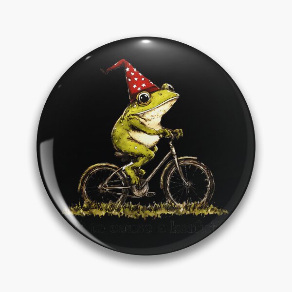 Item preview, Off To Cause A Kerfuffle Frog Cycling Whimsical Amphibian designed and sold by CharlieConon.