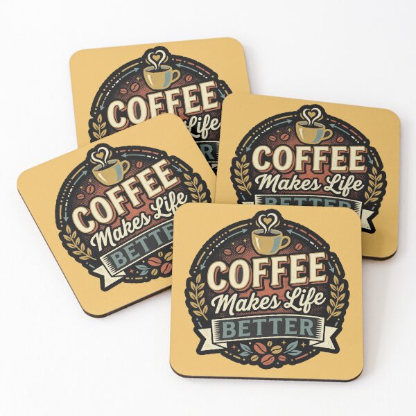 Item preview, Coffee Makes Life Better – Retro Coffee Lover Typography Design designed and sold by LOVEARTDESIGN.
