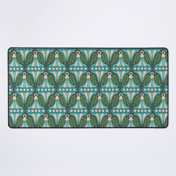 Item preview, Festive Turquoise Blush Ornament Damask Teal Pattern designed and sold by DColourMuse.