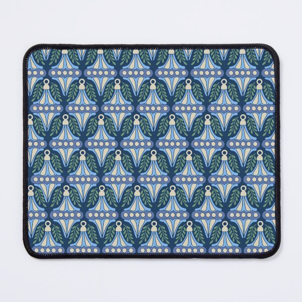Item preview, Festive Sky Blue Cream Ornament Damask Navy designed and sold by DColourMuse.