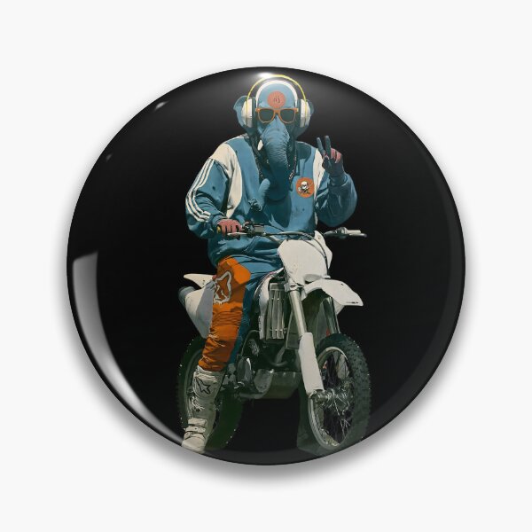 Item preview, Cool Elephant Riding Motocross Dirt Bike Blue Jacket Pop Art designed and sold by PANNARUK THAILAND.
