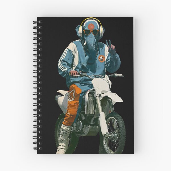 Item preview, Cool Elephant Riding Motocross Dirt Bike Blue Jacket Pop Art designed and sold by PANNARUK THAILAND.