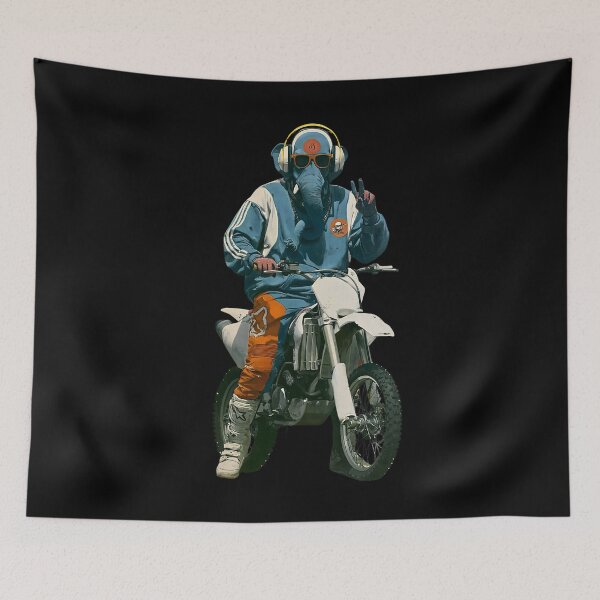 Item preview, Cool Elephant Riding Motocross Dirt Bike Blue Jacket Pop Art designed and sold by PANNARUK THAILAND.