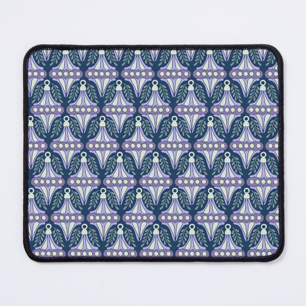 Item preview, Festive Lavender Cream Ornament Damask Navy Pattern designed and sold by DColourMuse.
