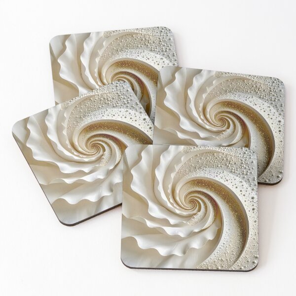 Item preview, Elegant Spiral Design in Ivory and White designed and sold by Vicky Brago-Mitchell®.
