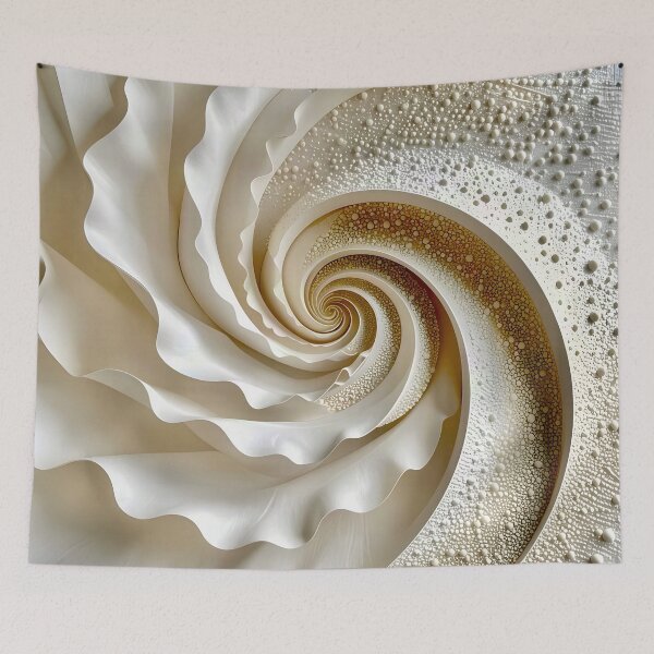 Item preview, Elegant Spiral Design in Ivory and White designed and sold by Vicky Brago-Mitchell®.