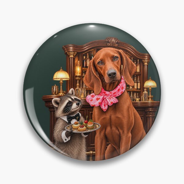 Item preview, Nostalgic Redbone Coonhound and Raccoon Speakeasy designed and sold by RescueHeart10.