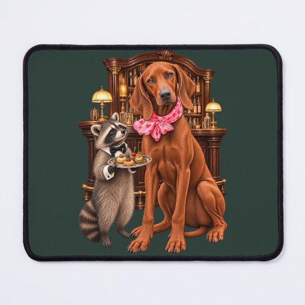 Item preview, Nostalgic Redbone Coonhound and Raccoon Speakeasy designed and sold by RescueHeart10.
