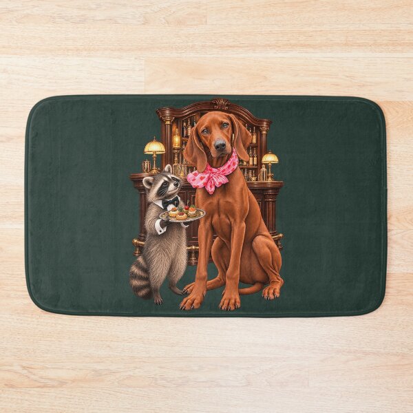 Item preview, Nostalgic Redbone Coonhound and Raccoon Speakeasy designed and sold by RescueHeart10.