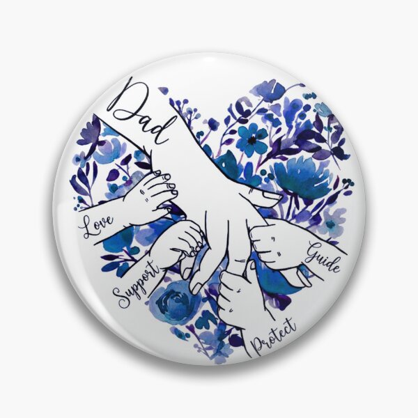 Item preview, Dad Love Support Guide Protect Vector T-Shirt Design - Watercolor Floral Heart Father Holding Kids Hands Graphic designed and sold by Rabu10.