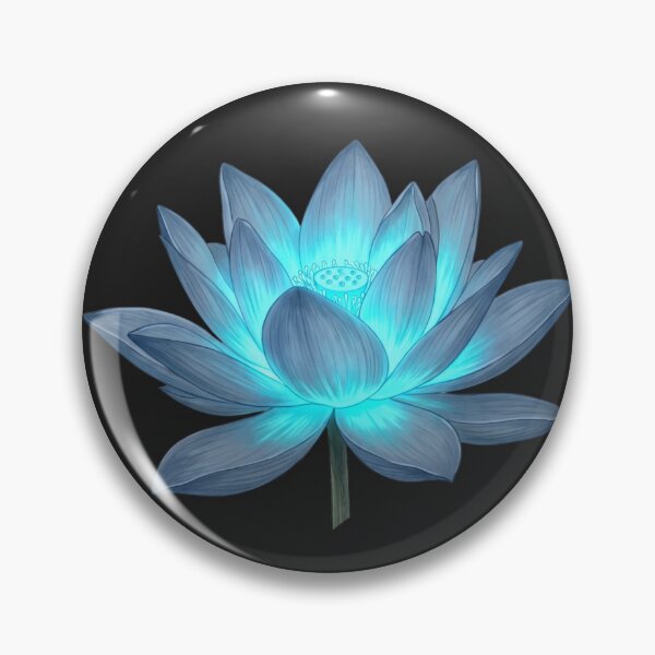 Item preview, Bioluminescent Blue Lotus Flower Glowing Spiritual Zen Art designed and sold by BreezifyDesignStudio.