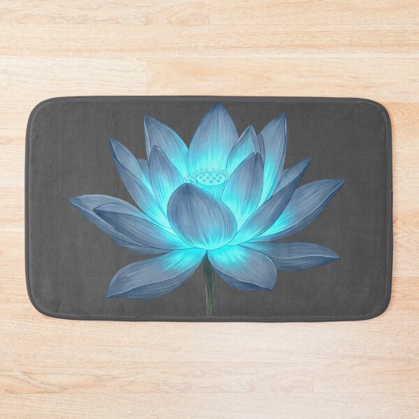 Item preview, Bioluminescent Blue Lotus Flower Glowing Spiritual Zen Art designed and sold by BreezifyDesignStudio.