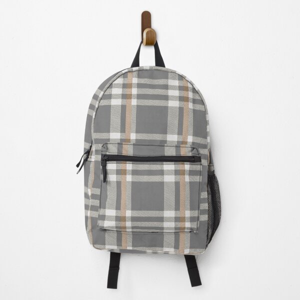 Item preview, Reynolds fun flannel inspired pattern - dark grey with brown stripe designed and sold by ReynoldsFun.