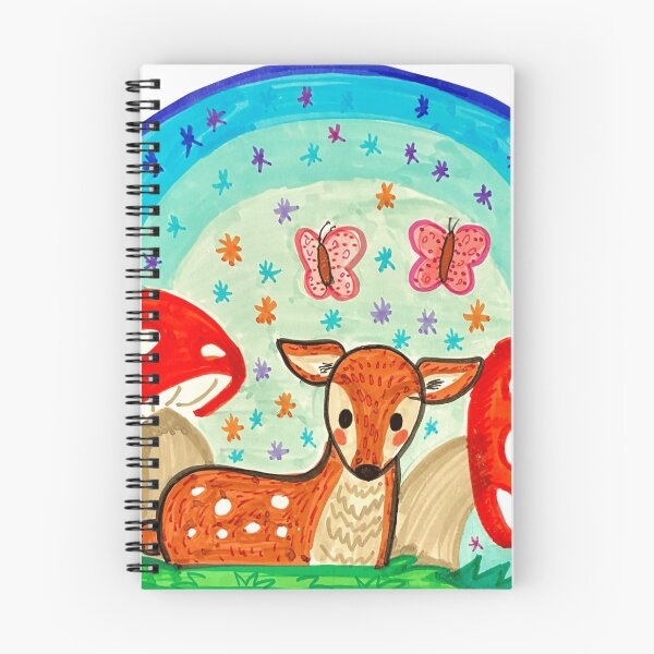 Item preview, Cute Fawn And Red Mushrooms Illustration designed and sold by Roos-Reijnders.