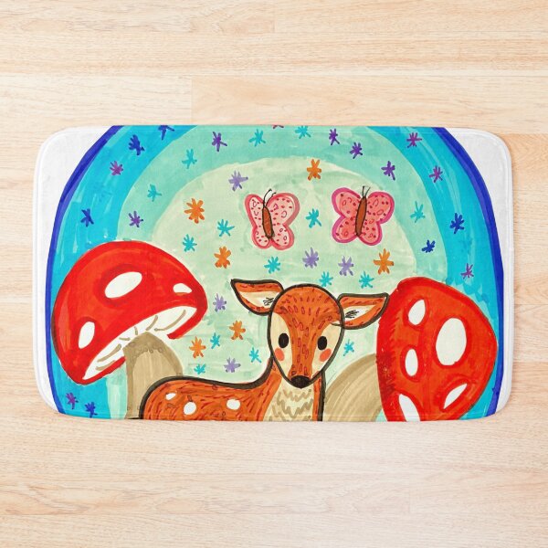 Item preview, Cute Fawn And Red Mushrooms Illustration designed and sold by Roos-Reijnders.