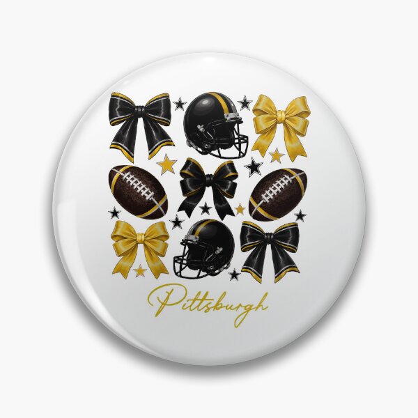 Item preview, Pittsburgh Football Bows Helmets and Stars Black Gold Pattern Design designed and sold by TracyWall90783.