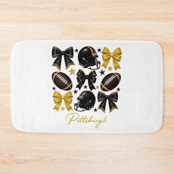 Item preview, Pittsburgh Football Bows Helmets and Stars Black Gold Pattern Design designed and sold by TracyWall90783.