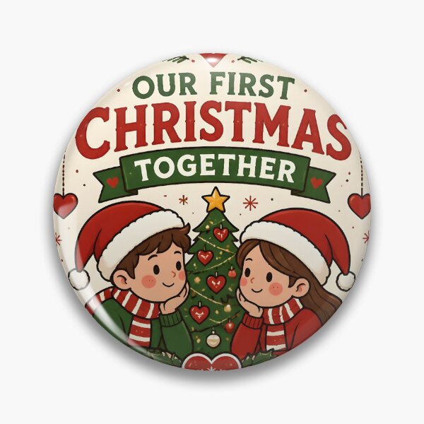 Item preview, Our First Christmas Together Cute Couple Holiday Gift designed and sold by OliviaHayesArt.