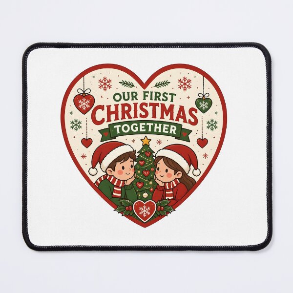 Item preview, Our First Christmas Together Cute Couple Holiday Gift designed and sold by OliviaHayesArt.