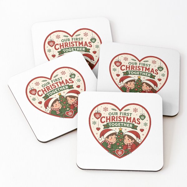 Item preview, Our First Christmas Together Cute Couple Holiday Gift designed and sold by OliviaHayesArt.
