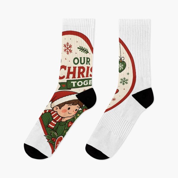 Item preview, Our First Christmas Together Cute Couple Holiday Gift designed and sold by OliviaHayesArt.