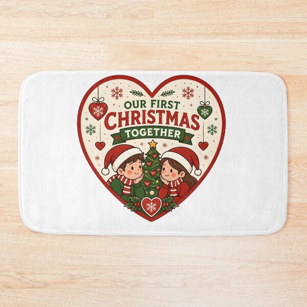 Item preview, Our First Christmas Together Cute Couple Holiday Gift designed and sold by OliviaHayesArt.