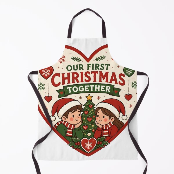 Item preview, Our First Christmas Together Cute Couple Holiday Gift designed and sold by OliviaHayesArt.