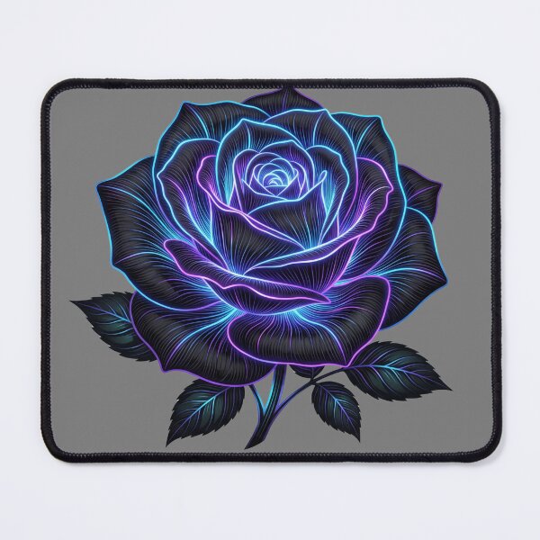 Item preview, Cyberpunk Glowing Neon Rose Dark Gothic Contour Line Art designed and sold by BreezifyDesignStudio.
