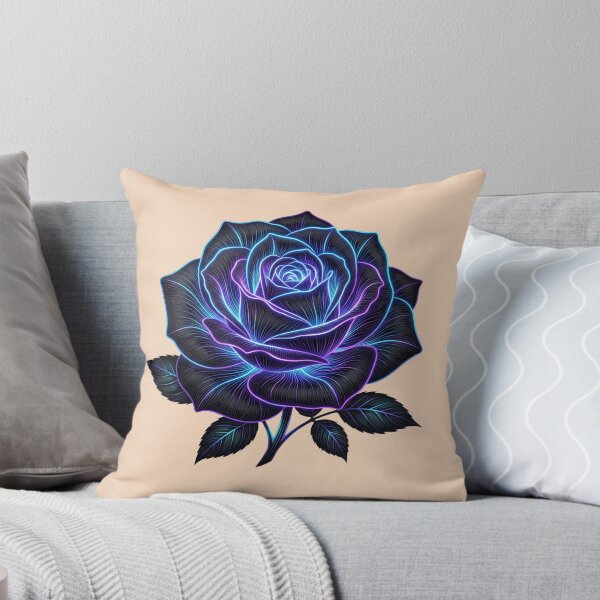 Item preview, Cyberpunk Glowing Neon Rose Dark Gothic Contour Line Art designed and sold by BreezifyDesignStudio.
