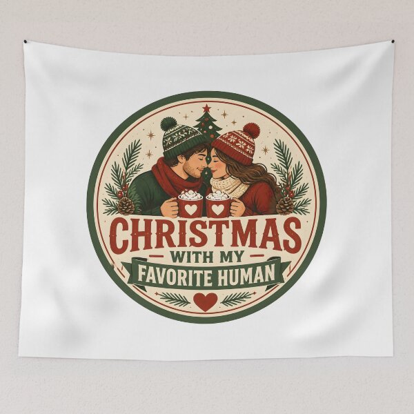 Item preview, Christmas With My Favorite Human Romantic Christmas Couple Gift designed and sold by OliviaHayesArt.