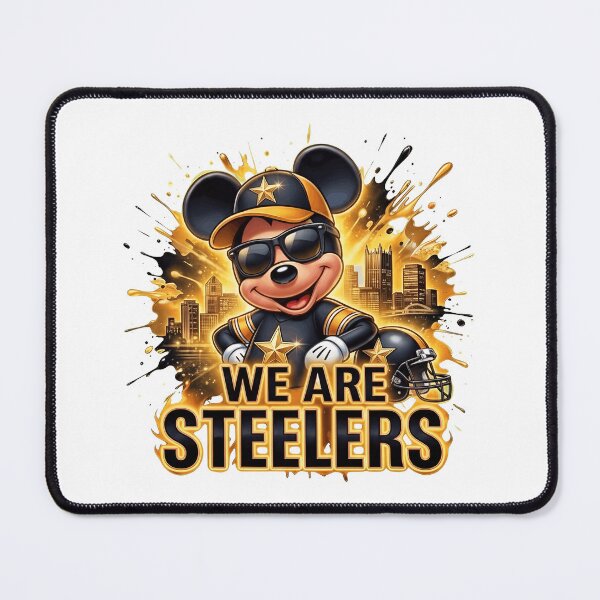 Item preview, We Are Steelers Cartoon Mouse Pittsburgh Black Gold Fan Design designed and sold by AshleySan84254.