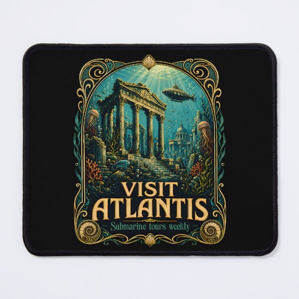 Item preview, Visit Atlantis Steampunk Submarine Poster designed and sold by Victor Shadehorn.