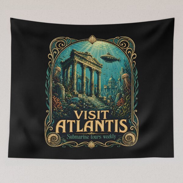 Item preview, Visit Atlantis Steampunk Submarine Poster designed and sold by Victor Shadehorn.