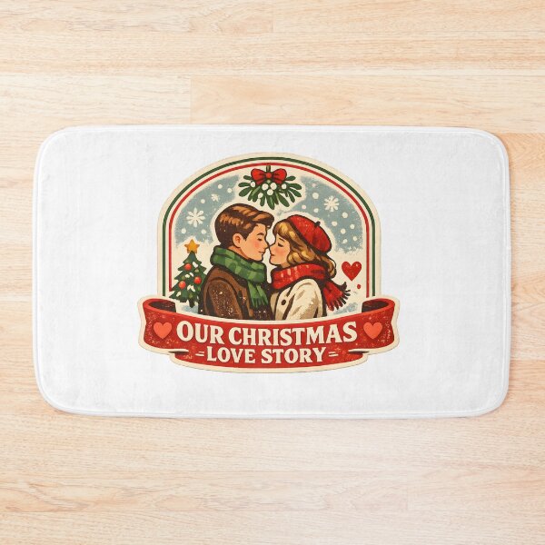 Item preview, Our Christmas Love Story Romantic Vintage Couple Holiday Gift designed and sold by OliviaHayesArt.