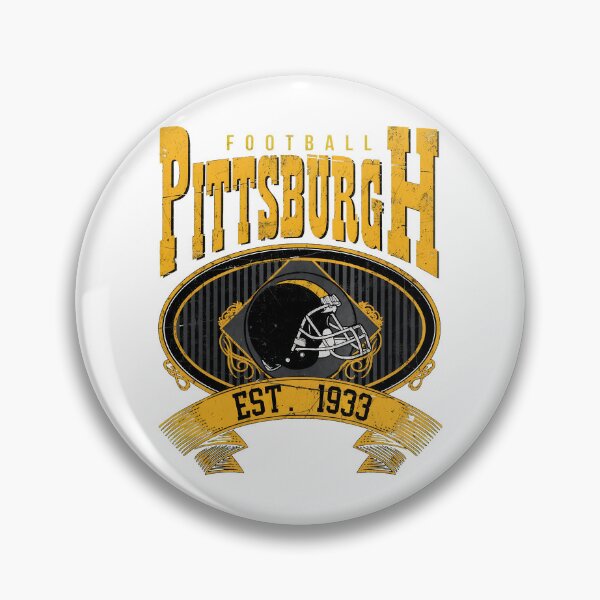 Item preview, Pittsburgh Football Est 1933 Vintage Helmet Crest Black Gold Design designed and sold by JohnBrewe65431.