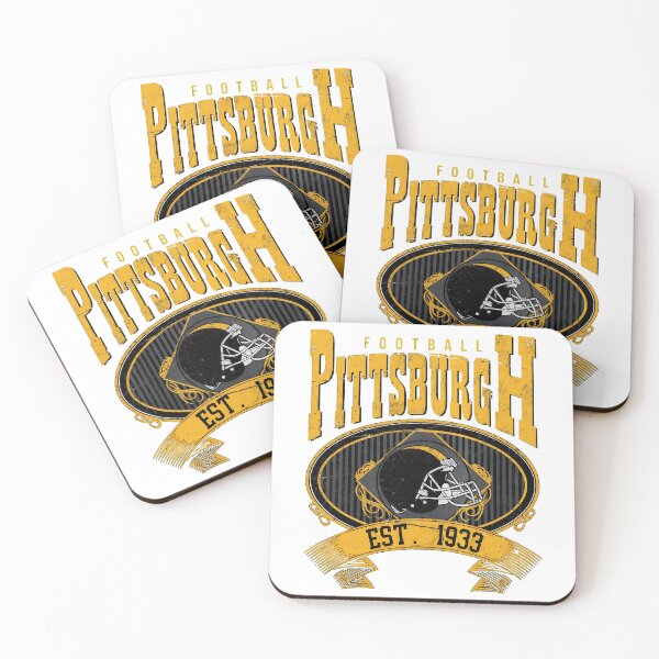 Item preview, Pittsburgh Football Est 1933 Vintage Helmet Crest Black Gold Design designed and sold by JohnBrewe65431.